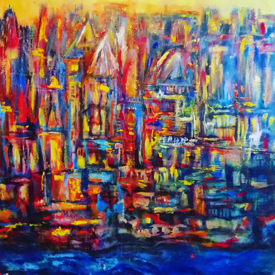 amanecer en New York Acrylic Canvas Landscaping