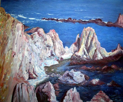 Cabo de Gata Oil Panel Marine Painting