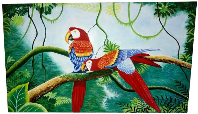 Guacamayas Óleo Lienzo Animales