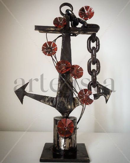 Ancla y rosas Metal Mixta