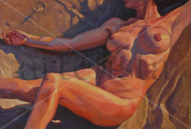 desnudo en la playa Acrylic Canvas Nude Paintings