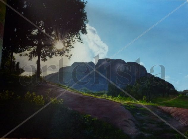 Cerca de la tarde en Viñales Óleo Lienzo Paisaje