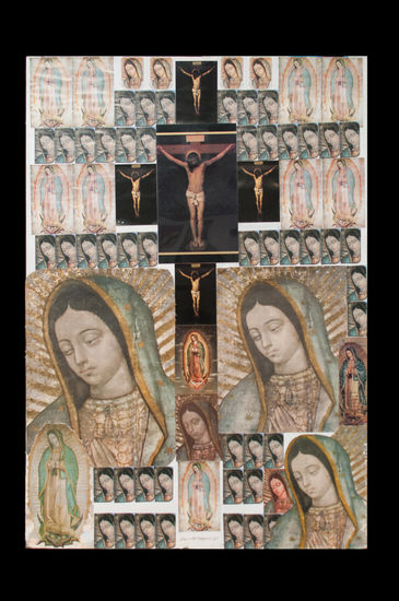 Collage Virgen Panel Figure