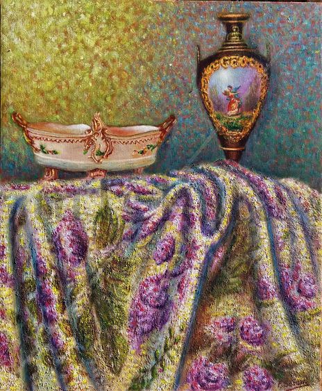Jarron tela violeta