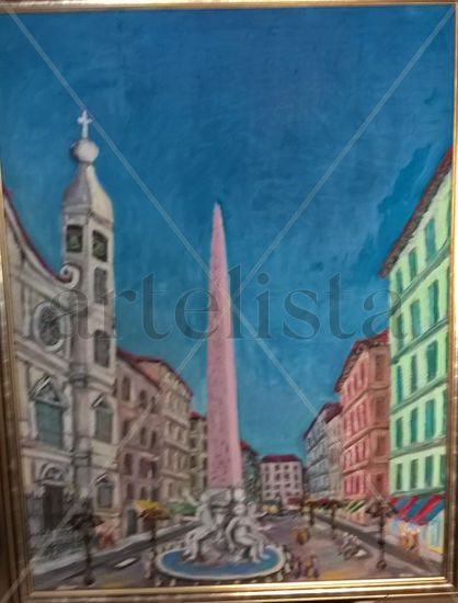 Plaza Navona in Roma Oil Canvas Landscaping