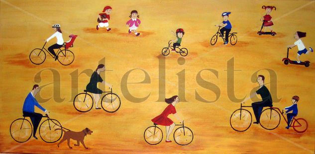 CYCLISTS - CICLISTAS Acrylic Canvas Others