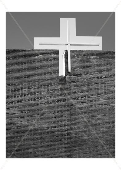 Dos cruces Conceptual/Abstracto Blanco y Negro (Digital)