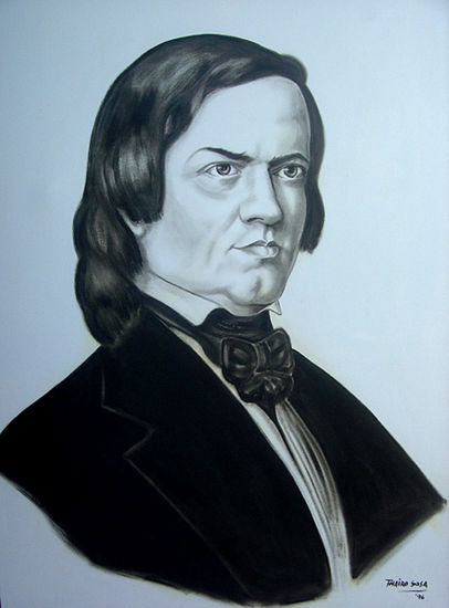 Robert Schumann Óleo Lienzo Retrato