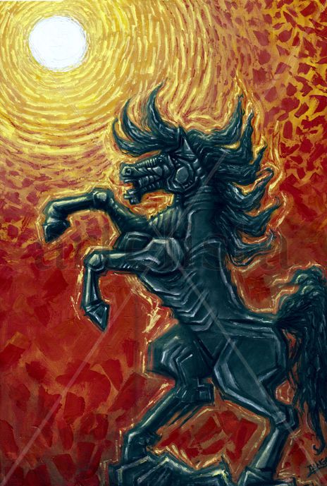 25c-caballo en rojo
