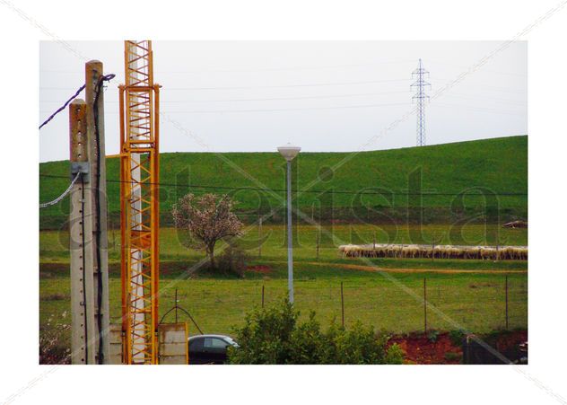 Paisaje bucólico pastoril estropeado por el siglo XXI