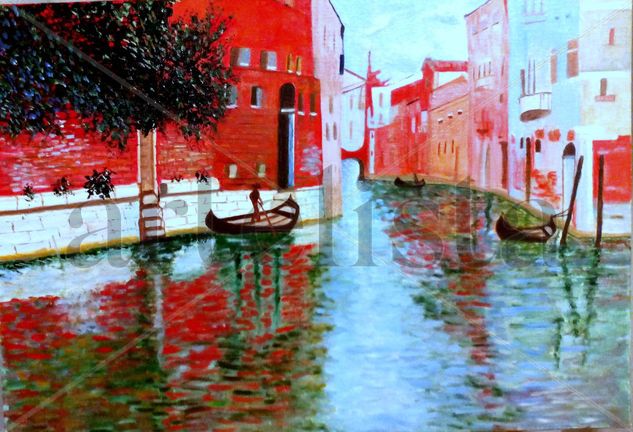 Canal Veneciano Oil Canvas Landscaping