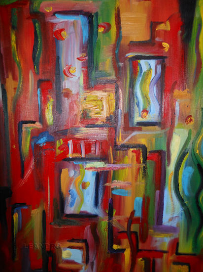 Ciudad iluminada - Illuminated city Oil Canvas Others