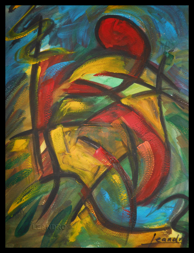 Paisaje con formas y líneas en movimiento - Landscape with moving shapes and lines