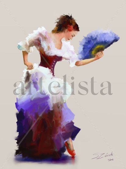 Flamenca con Abanico 