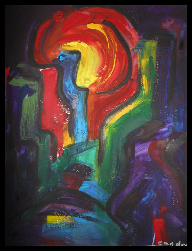 Figuras caminando hacia la luz - Figures walking towards the light