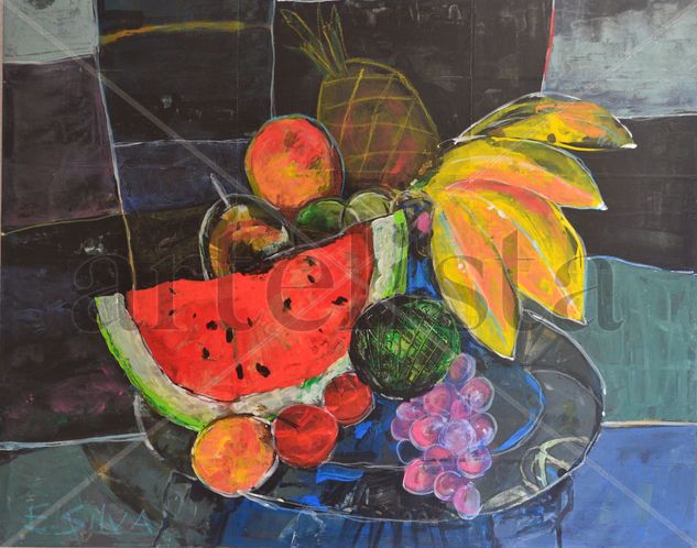 Algo Tropical Mixed media Canvas Still Life Paintings