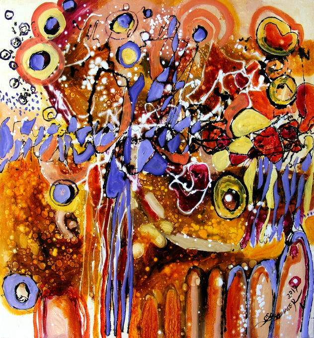 ABSTRACT ,original art , painting by E.Bissinger