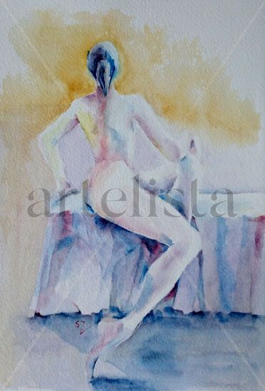 Desnudo 4 Watercolour Paper Nude Paintings