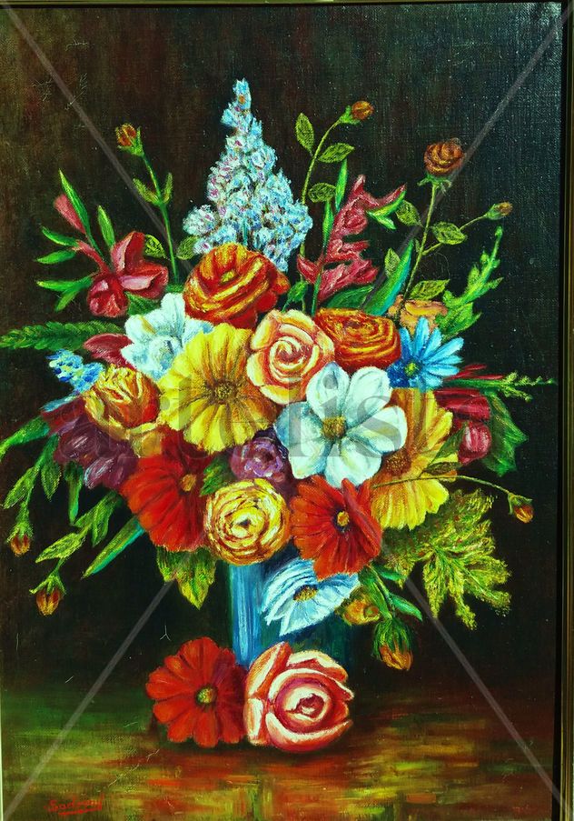 vaso con flores
