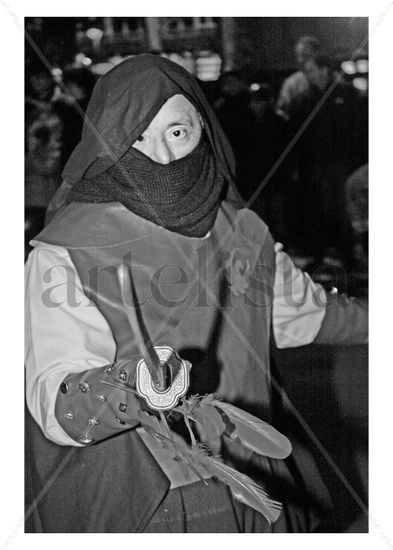 Ninja Retrato Blanco y Negro (Digital)