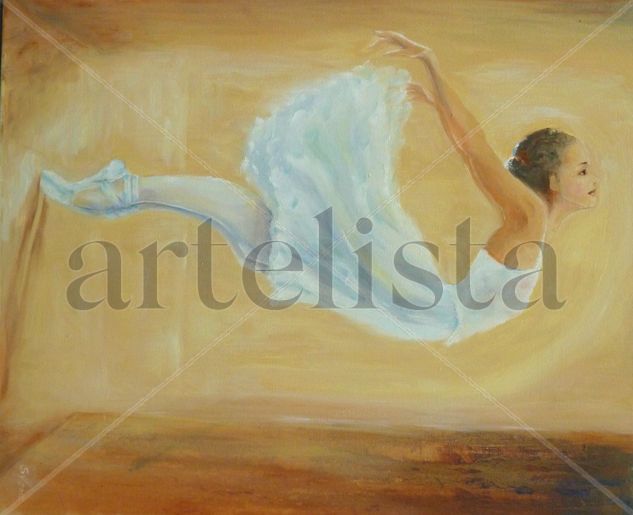 Bailarina en calle con Arco Oil Canvas Figure Painting