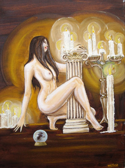 candles Oil Canvas Nude Paintings