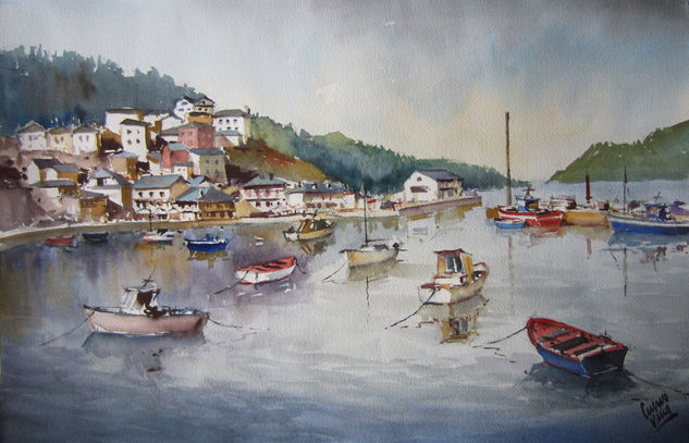 Puerto El Barquero-Galicia Watercolour Paper Landscaping