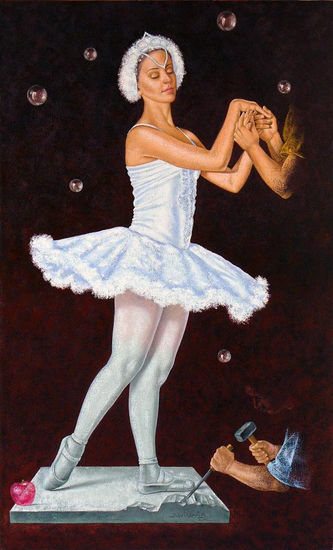 El Murmullo del Cisne - Serie nacimiento Oil Canvas Figure Painting