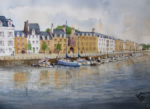 Vannes Acuarela Papel Paisaje