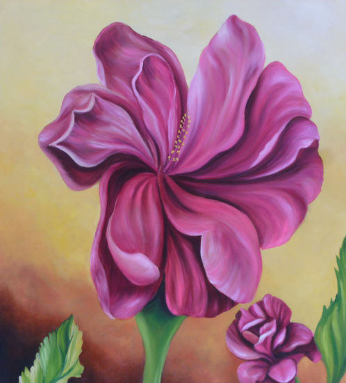 Tulipán Oil Panel Floral Painting