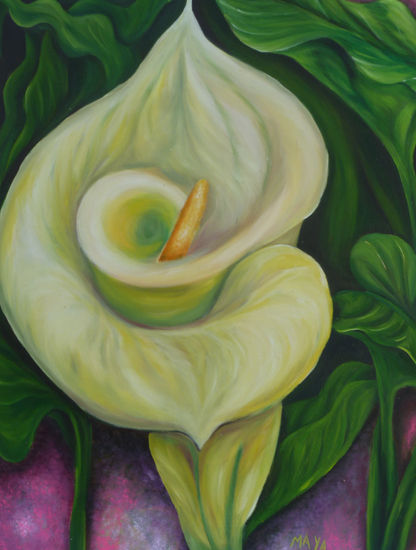 Alcatraz Oil Panel Floral Painting