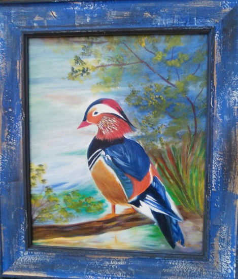 Pato Mandarin Oil Canvas Animals