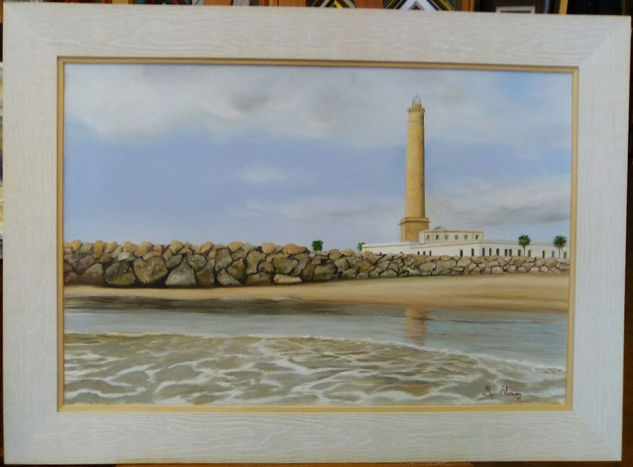 Faro de Chipiona Oil Canvas Marine Painting