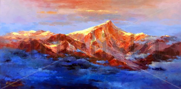 Splendid golden mountain 228 Oil Canvas Landscaping