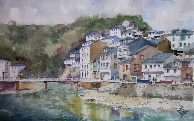 Luarca-Asturias Acuarela Papel Paisaje