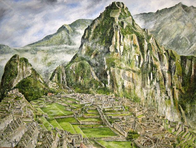 MACHU PICCHU Oil Card Landscaping