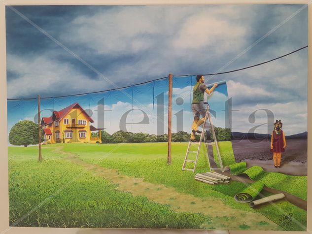 Ocultando la verdad Oil Canvas Landscaping