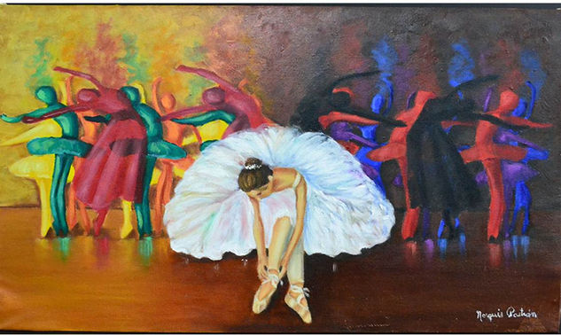 Bailarina con destellos de luz Oil Canvas Figure Painting