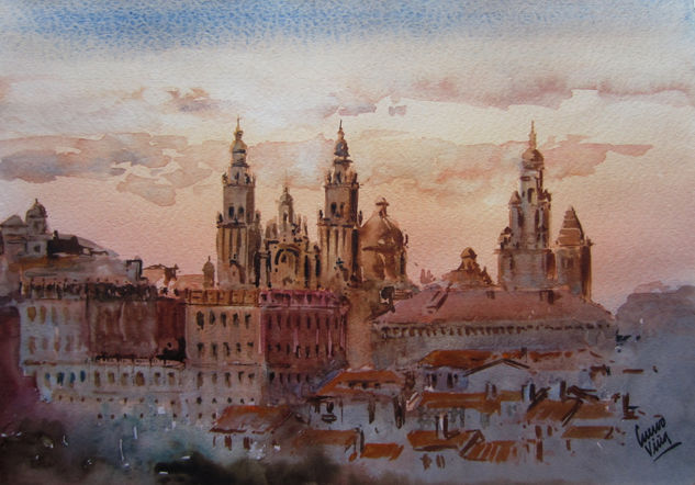 Santiago de Compostela Watercolour Paper Landscaping