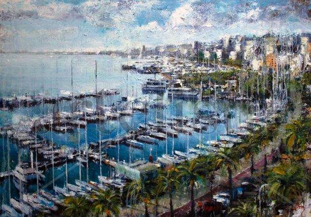 Paseo Maritimo de Palma Oil Canvas Marine Painting