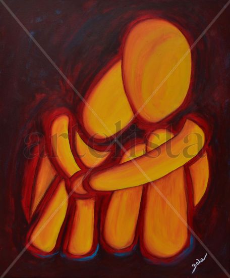 La Pareja Acrylic Canvas Figure Painting