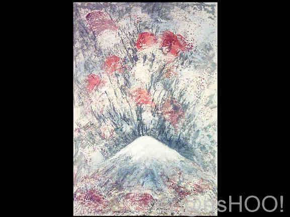 Volcán Escupiendo Flores Rojas