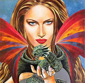 Woman with dragon