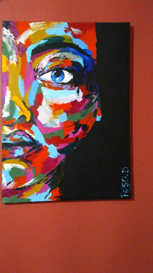 Rostro abstracto Acrylic Canvas Portrait