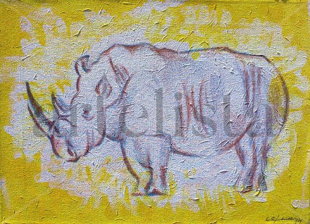 Rino Mixed media Canvas Animals