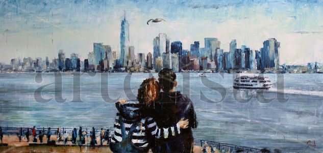 Sky line Oil Canvas Marine Painting