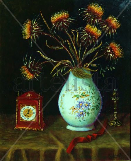 reoj jarron cinta Oil Panel Still Life Paintings