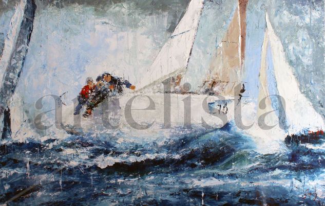 regata 2017 Oil Canvas Marine Painting