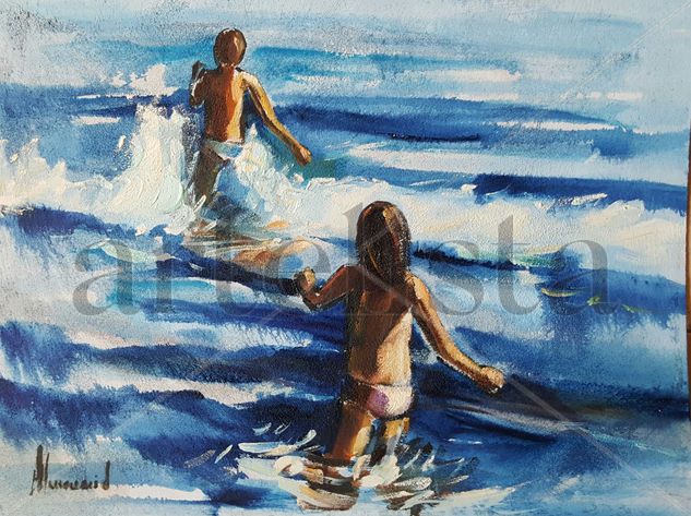 Juegos de verano Oil Others Marine Painting