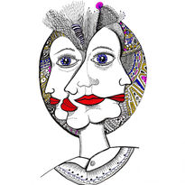 Faces in a mandala